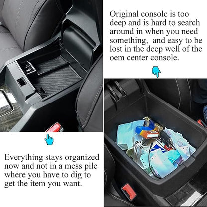 Center Console Armrest Storage Box Compatible with Honda Accord Sedan 2013 2014 2015 2016 2017 ABS Tray Insert Organizer Glove Pallet Black