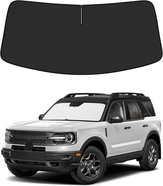 BIBLOZ Car Windshield Sun Shade for Ford Bronco Sport 2021-2025 2026 Accessories Foldable Car Sunshade Front Windshield Sun Visor PET Reflective Material(Not for Bronco)