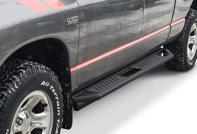 APS 6.5in Side Armor Stainless Steel Running Boards Compatible with Dodge Ram 1500 2002-2008 Quad Cab & 2500 3500 03-09 (Exclude Daytona Rumble Bee and SRT-10 Models) (Nerf Bars Side Steps)