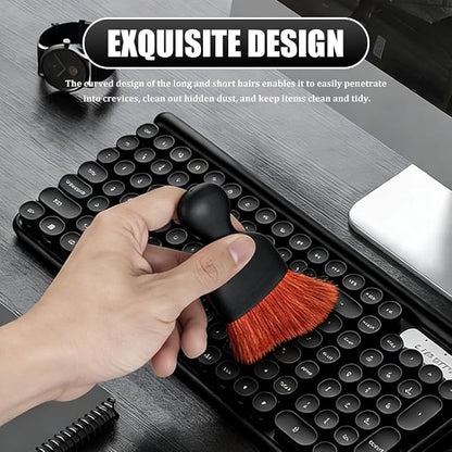 Car Detailing Brushes, Car Cleaning Brush, Auto Interior Soft Bristles Curved Cleaning Brush, Auto Detailing Dusting Tool Universal for Dashboard Air Conditioner Vent Computer (Black Brown)