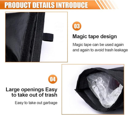3PCS Universal Hanging Car Garbage Bag for Back Seat - Detachable Garbage Can Car Trash Bag with Elastic Opening - Washable Storage Bags Auto Trash Can for Outdoor Traveling & Home Use