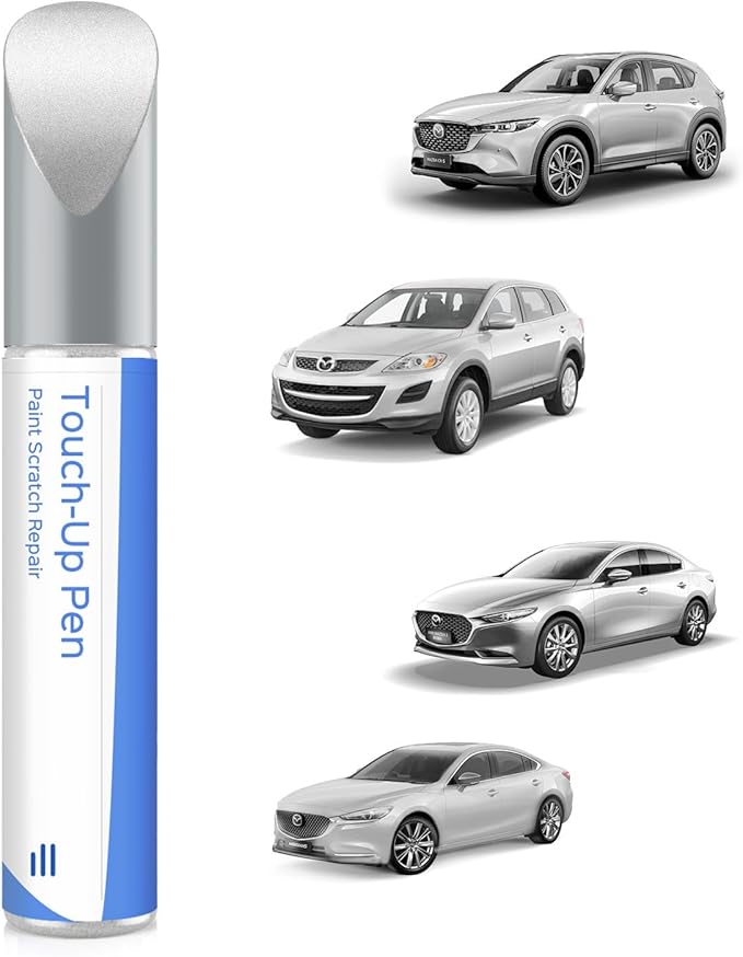 45P Sonic Silver Metallic Touch Up Paint Compatible with Mazda Exact Match Chips and Nicks Touch Up