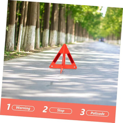 3pcs Foldable Emergency Safety Reflective Triangles for Vehicles High Visibility Roadside Warning Sign for Cars and Trucks Durable Design for Enhanced