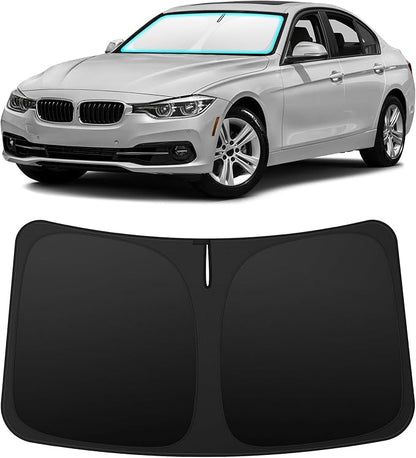 INSAUTO Custom Fit Windshield Sun Shade Accessories for BMW 3 Series 2013-2018 (320i/328i/335i/340i), Foldable Front Window Sunshade, UV & Heat Reflector, Keeps Interior Cool, Includes Storage Bag