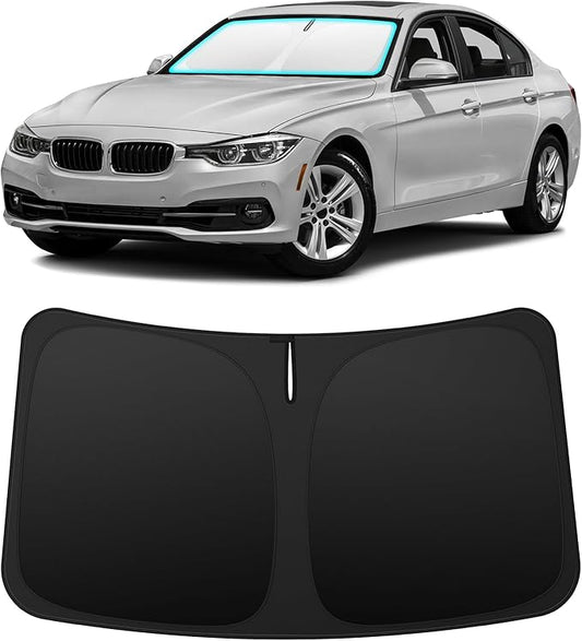 INSAUTO Custom Fit Windshield Sun Shade Accessories for BMW 3 Series 2013-2018 (320i/328i/335i/340i), Foldable Front Window Sunshade, UV & Heat Reflector, Keeps Interior Cool, Includes Storage Bag