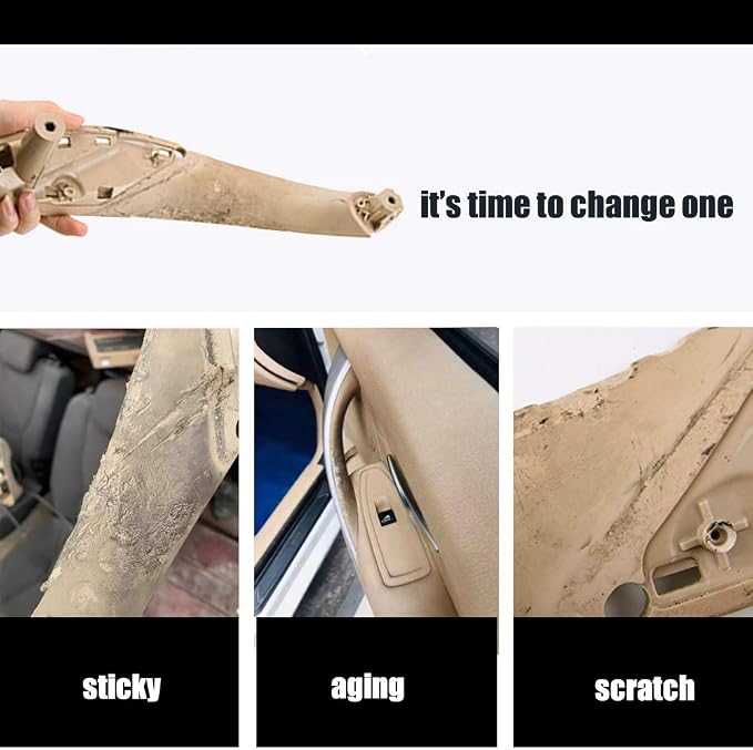 FEXON Door Handles Replacement for BMW Series 3 F30 Series 4 Inner Door Support Trim Pull Strap Armrest Bracket Kit 2012-2018 320 328 330 335 and 2014-2017 428 435 51417279311 Beige