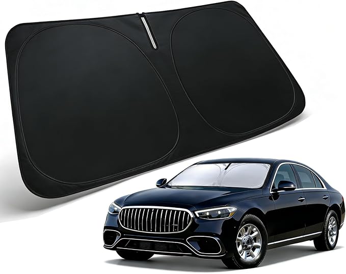Windshield Sun Shade for 2015-2025 Mercedes-Benz S-Class Accessories, Car Front Window Sun Visor Protector & Heat Shield | 240T Sunshade Protection Blocks UV Rays Keep Your Car Cooler