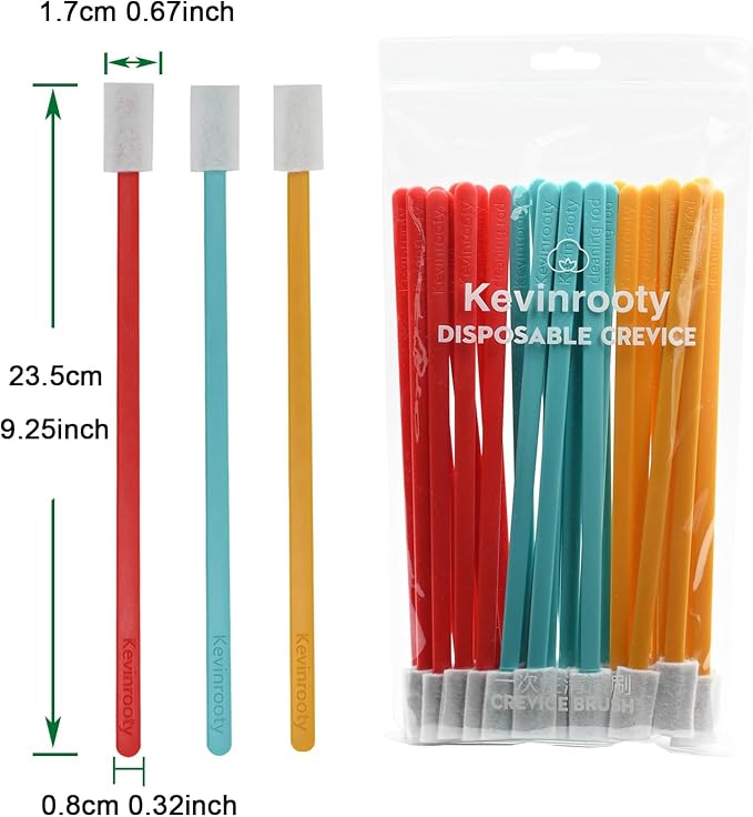 30PCS Disposable Crevice Cleaning Brush kit, Disposable Toilet Brush, Disposable Window Sill Cleaning, Keyboard Cleaning, Car Air Conditioner Cleaning (Color Mixing)