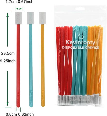 30PCS Disposable Crevice Cleaning Brush kit, Disposable Toilet Brush, Disposable Window Sill Cleaning, Keyboard Cleaning, Car Air Conditioner Cleaning (Color Mixing)
