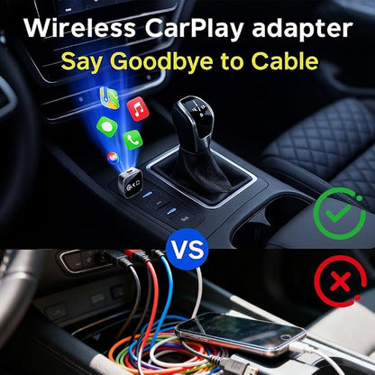 Wireless Carplay Mirror Link Adapter, 2026 Upgrade 3 in 1 Compatible with Airplay/Android Auto/Carplay for Cars with Built-in Wired Carplay Plug, USB Adapter for iPhone Apple Android(for iPhone)
