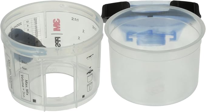 3M PPS 2.0 Spray Gun Cup, Lids and Liners Kit, 26314, Mini, 6 Ounces, 125-Micron Filter, Use for Cars, Furniture, House and More, 1 Paint Cup, 50 Disposable Lids and Liners, 32 Sealing Plugs