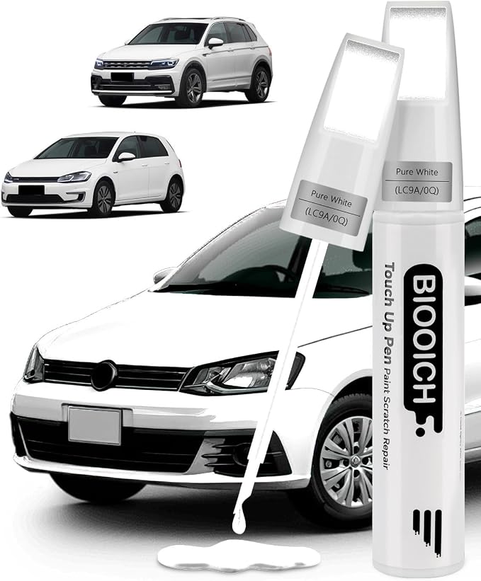 Touch Up Paint Pen Exact Color Match Car Chip and Scratch Repair (for vw, Pure White(LC9A/0Q))