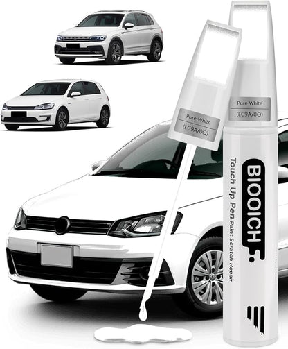 Touch Up Paint Pen Exact Color Match Car Chip and Scratch Repair (for vw, Pure White(LC9A/0Q))