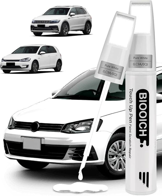 Touch Up Paint Pen Exact Color Match Car Chip and Scratch Repair (for vw, Pure White(LC9A/0Q))