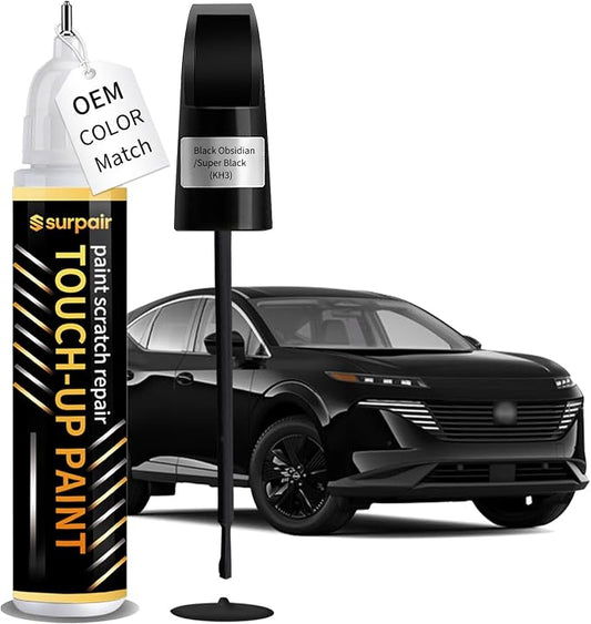 Black Obsidian/Super Black KH3 Touch up Paint for Nissan OEM Color Match Car Scratch Repair Kit for Nicks & Chips Scratches Quick & Easy Paint Fix 2-In-1 Car Scratch Remover Pen