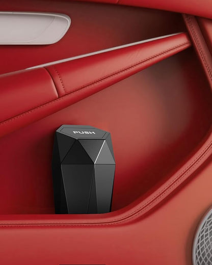 HOTOR Car Trash Can with Lid - 1 Pack, Mini Essential Car Accessories for Interior, Leakproof Car Garbage Can with 15 Attached Trash Bags, Multipurpose Car Organizers and Storage,Black