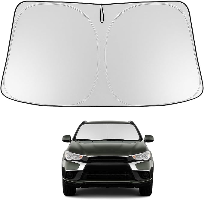 Proadsy 2026 Upgrade Windshield Sun Shade Custom Fit Mitsubishi Outlander Sport 2011-2025 2026 4-Layer Foldable Front Sunshade Protector Sun Visor Blocks UV Rays Keep Car Cooler