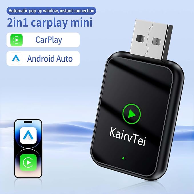 Wireless CarPlay Adapter for Apple iPhone & Android,Multi-User Seamless Connection for Upgrade Wired to Wireless CarPlay Auto, No Latency for iOS 10+ Android 11+ to Screen w/USB C