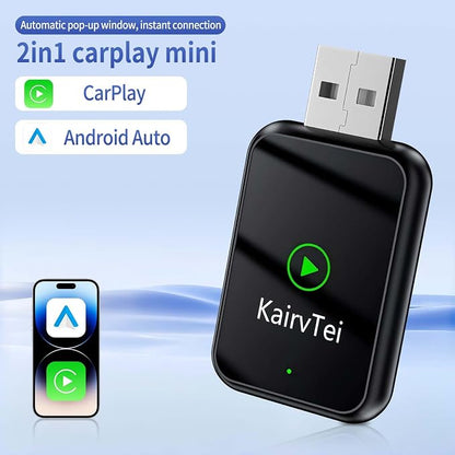 Wireless CarPlay Adapter for Apple iPhone & Android,Multi-User Seamless Connection for Upgrade Wired to Wireless CarPlay Auto, No Latency for iOS 10+ Android 11+ to Screen w/USB C