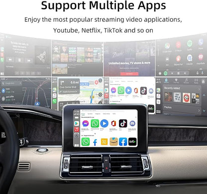 [4G+64G] Android 13-Wireless-CarPlay-Ai-Box,Plug&Play Wired to Wireless Adapter Magic CarPlay Box for Netflix/YouTube/TikTok,Support Local 4G SIM Card,Split Screen,GPS Navigation