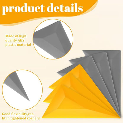 JJUNW 6Pcs Window Tint Squeegee, Triangle Contour Squeegees Windows Tint Tools Grey Yellow Corner Squeegee Vinyl Wrap Tool Kit for Car Wrapping Window Tinting Film Installation Application