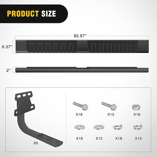 Nilight Running Boards for 2019 2020 2021 2022 2023 2024 2025 2026 Dodge Ram 1500 New Body Style Crew Cab 4 Full Size Doors 6 Inch Side Step Nerf Bars Black