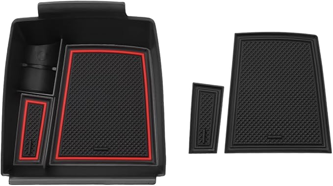 Autorder Center Console Organizer for 2023-2026 Kia NIRO Accessories Armrest Storage Box Secondary Insert Tray with 2 Color Mats