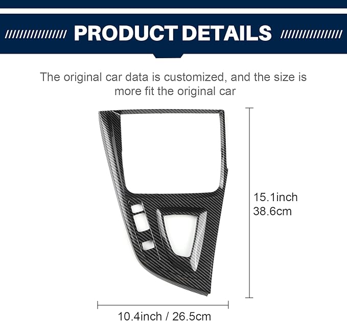 for BMW Gear Shift Panal Cover, Carbon Fiber Style Car Center Console Interior Trim F30 Accessories for F30 F31 F32 F33 F34 F36 328i 320i 335i 330i 435i 420i 430i 440i 425i Not Fit F35