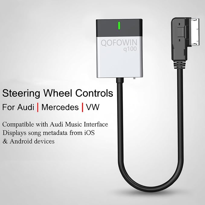 Audi Bluetooth car High-Definition Music Adapter,Wireless Audio Adapter,Compatible with Audi 3G AMI,2G AMI Interfaces,Mercedes Media,Mercedes Music Interface,and Volkswagen Music Interface