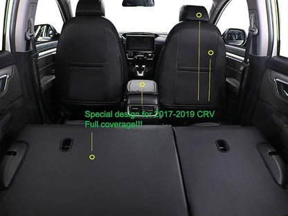 EKR CRV Seat Covers Custom Fit for Honda CRV 2017 2018 2019 2020 2021 2022,Leather Car Seat Cover Full Set for Trucks SUV,Waterproof Car Seat Cushion,Faux Leather (Black)