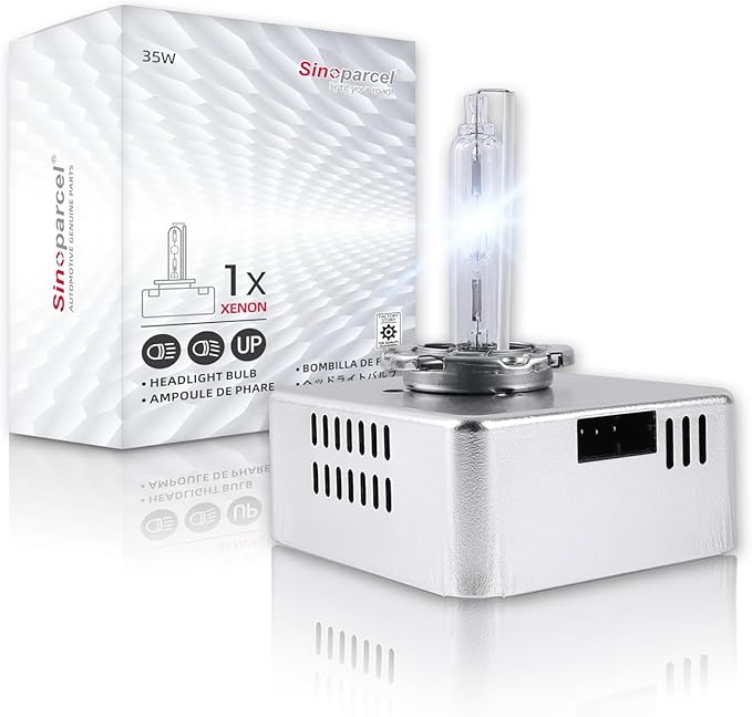 Sinoparcel D5S HID Headlight Bulb with Integrated Ballast - 6000K 35W Xenon Replacement High Low Beam Bulb - Pack of 1