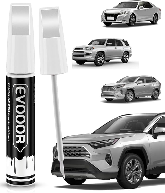 1D4 Pewter Metallic Touch Up Paint Compatible with Toyota Exact Match 2 in 1 Touch up Paint for Chips and Nicks Repair