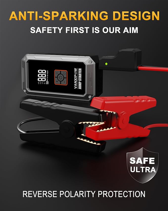 M1 Car Battery Jump Starter with Air Compressor 4500A 150PSI (9.0 L Gas/8.0L Diesel), Portable Car Jump Starter Power Pack, Battery Charger 12V Jump Box with LED Light, Large LED Display, Power Bank