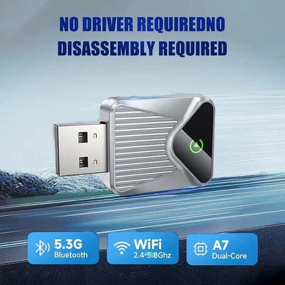 Carplay Wireless Adapter for Honda Civic 2016-2024, Fast Auto-Connect, Stable Connection, Wired to Wireless Adapter, No Latency,Silver