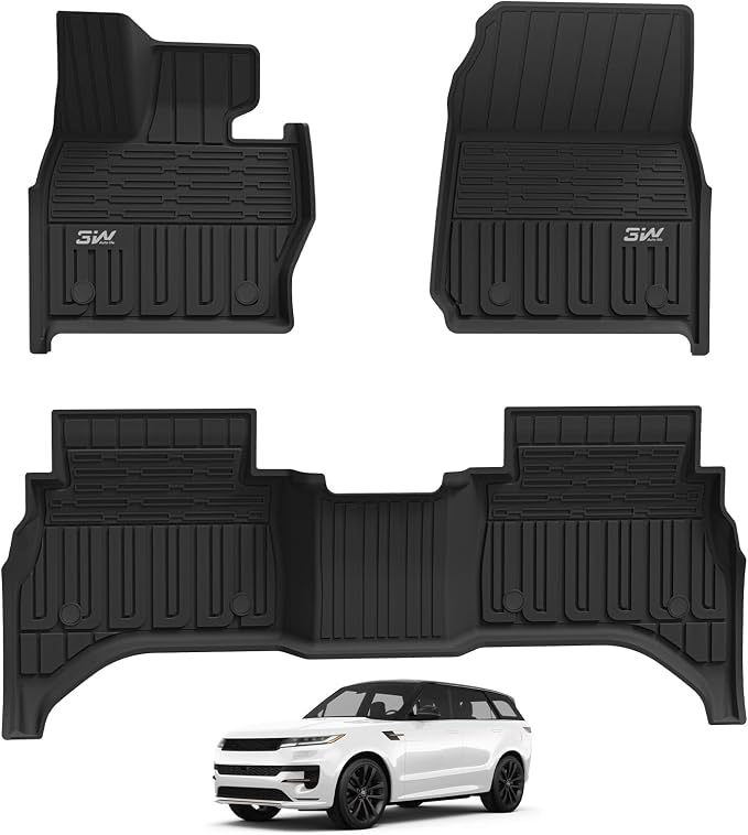 3W Floor Mats Fit Range Rover Sport 2023 2024 2025 2026 (Not for Range/Land Rover Discovery Sport) TPE All Weather Custom Fit for Land Rover Sport 1st and 2nd Row Car Liners Black