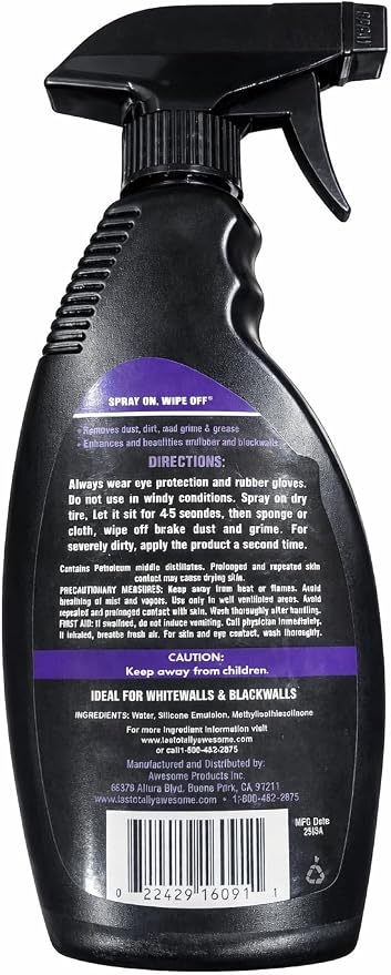 Tire, Shine & Gloss Spray Awesome - Premium Tire Dressing that Delivers a Lasting High Gloss Wet Look and is Easy to Use; Advanced Tire Shine that Bonds for a Long-Lasting Finish, 16 Oz Spray (1 pack)