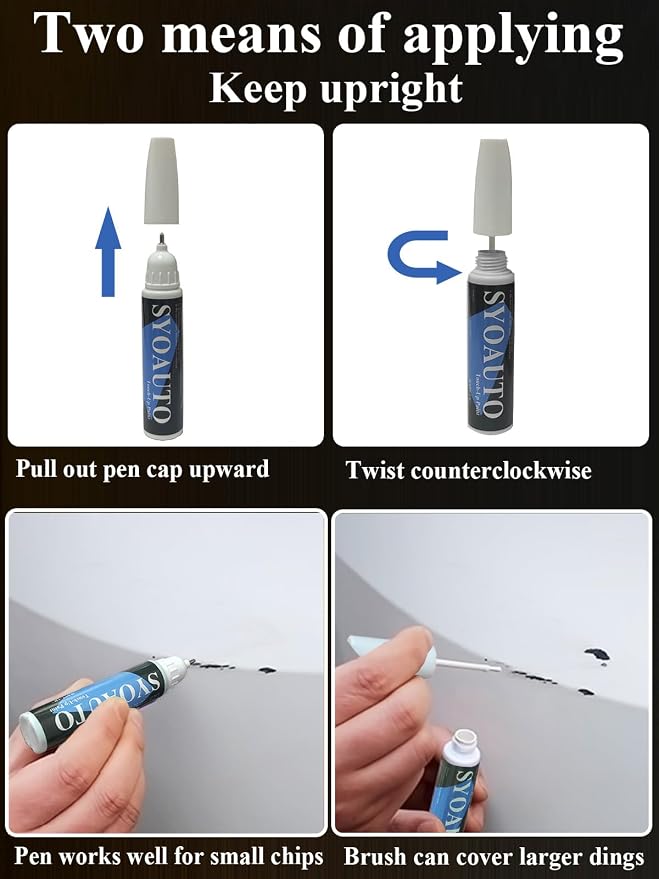 SYOAUTO Silver Ice GAN Touch Up Paint Fit for Chevrolet Auto Touch up Paint Scratch Repair Automotive Paint Scratch Remover 2 in 1 Silver Ice