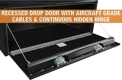 Buyers Products 1708310 Black Steel Underbody Truck Tool Box – 18 x 24 x 48 Inch - Truck Bed & Underbelly RV Storage Box, Locking T-Latch, Weather-Resistant, Heavy-Duty Flatbed Job Box, Made in USA