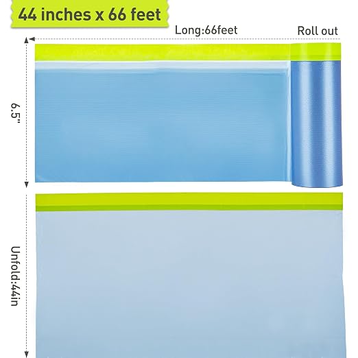 Tangibay Pre-Taped Masking Film for Painting - 44" x 66' Painters Plastic Sheeting with Automotive Paint Tape and Drape for Covering Cars, Walls, Windows and Furniture Protection (2 Rolls)