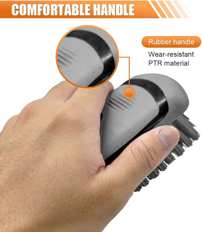 Car Carpet and Upholstery Cleaning Brush, Stiff Bristle Car Detailing Carpet Scrub Brush with Hanging Hole, Vehicle Interior Detailing Brushes for Floor Mats, Couch, Leather Seat (Gray)