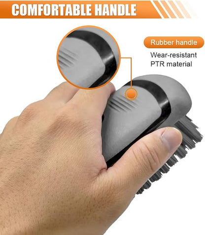 Car Carpet and Upholstery Cleaning Brush, Stiff Bristle Car Detailing Carpet Scrub Brush with Hanging Hole, Vehicle Interior Detailing Brushes for Floor Mats, Couch, Leather Seat (Gray)