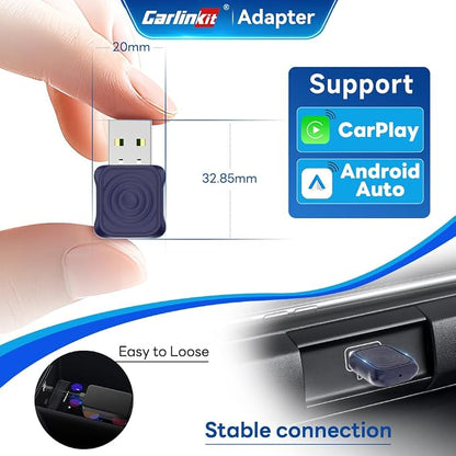 Carlinkit Wireless CarPlay Adapter 2026 MINI - for iPhone & Android Phone, Converts OEM Wired CarPlay to Wireless CarPlay, Converts OEM Wired Android Auto to Wireless Android Auto.