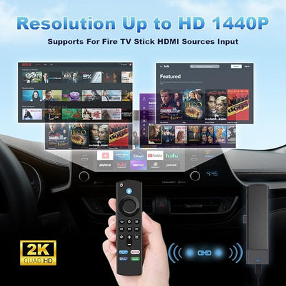Carlinkit FireDrive Link Pro Car TV Converter, Wireless CarPlay Adapter with HDMI for Fire TV Stick Streaming, Convert Wired CarPlay to Wireless Android Auto & Apple CarPlay Dongle, Plug & Play