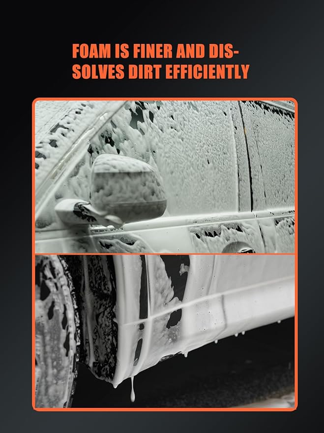 SPTA Pressure Foam Sprayer, 2.25L/76 oz Electric Pressurized Soap Sprayer Car Foam Sprayer, Cordless Pump Sprayer, Car Wash Pressure Washer Foamer with 500ML Shampoo for Detailing