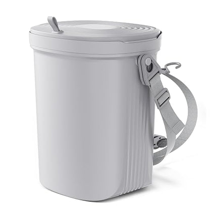 Waretary Trash Can for Car Garbage: Leakproof Silicone Car Waste Bin w/Lid for Drivers and Passengers; 2 Gallon Garbage Container for Vehicle, Sedan, SUV, Van, MPV & Truck (Gray)