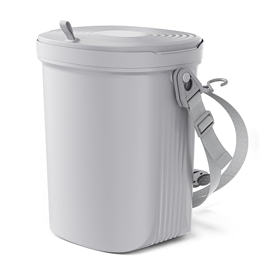 Waretary Trash Can for Car Garbage: Leakproof Silicone Car Waste Bin w/Lid for Drivers and Passengers; 2 Gallon Garbage Container for Vehicle, Sedan, SUV, Van, MPV & Truck (Gray)