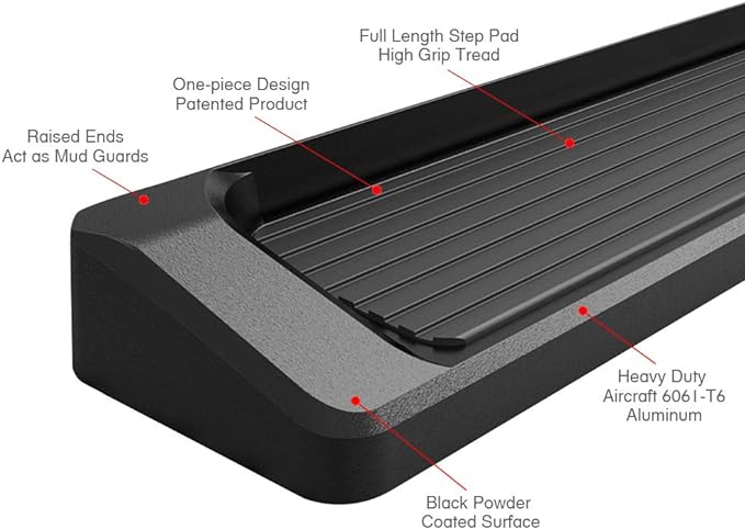 APS Black Running Boards Style Compatible with Ford Expedition 1997-2017 (Exclude EL Model) (Not Fit Funkmaster Flex Edition) (Nerf Bars Side Steps Side Bars)