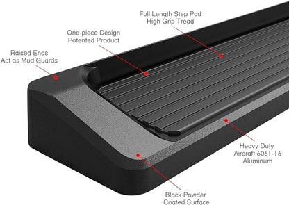 APS Black Running Boards Style Compatible with Ford F150 2015-2026 Regular Cab & F-250 F-350 Super Duty 2017-2026 (Nerf Bars Side Steps Side Bars)