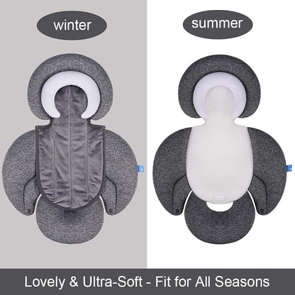 COOLBEBE New 2-in-1 Babybody Cushion for Baby Newborn Infants - Extra Soft Stroller Cushion Pads Car Seat Insert, Perfect for Carseats, Strollers, Swings, Grey