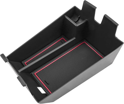 Center Console Organizer for 2020-2026 BMW X5/X6/X7, Armrest Storage Box with Removable Rubber Mat, 2020 2021 2022 2023 2024 2025 2026 BMW X5/X6/X7 Interior Accessories(Red)